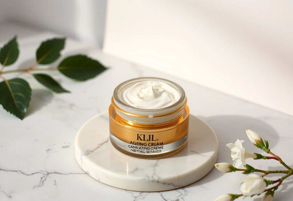 Anti-aging skin care cream in elegant packaging