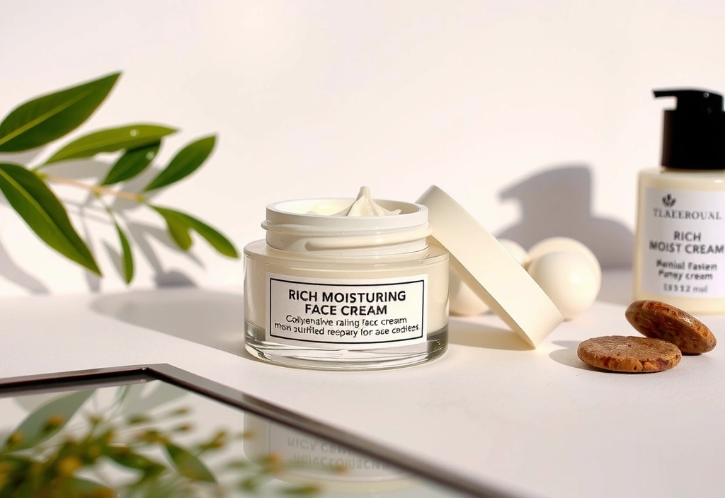 Rich moisturizing face cream with natural ingredients